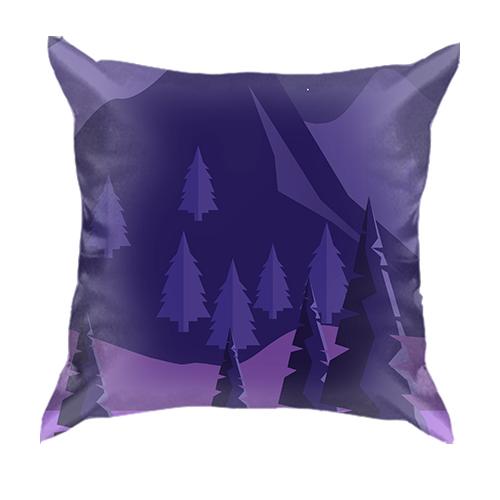 3D подушка з темним лісом