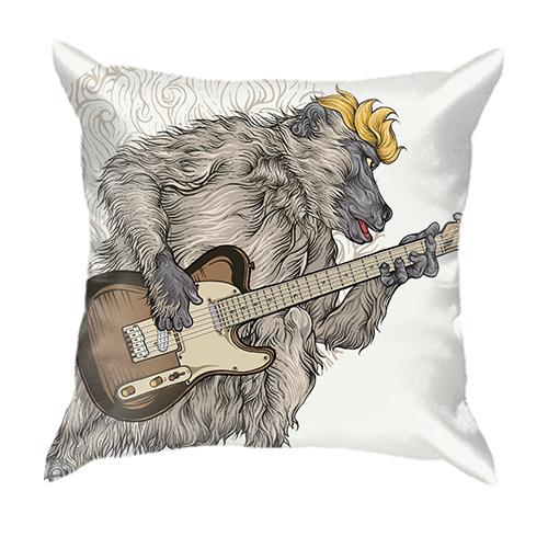 3D подушка с бабуином гитаристом