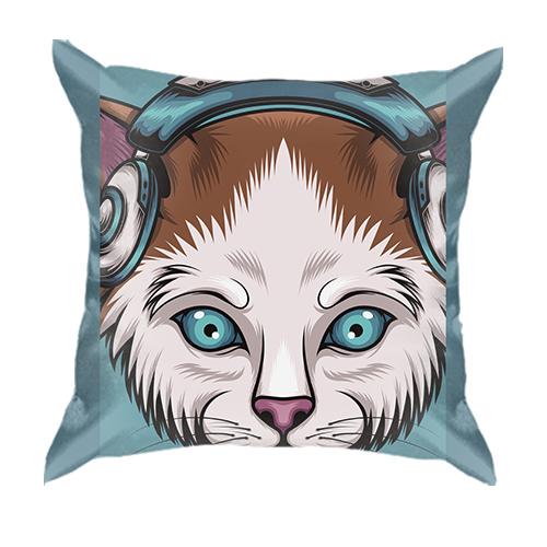 3D подушка з котом з блакитними очима