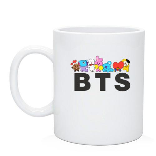Чашка BTS (напис з іконками)