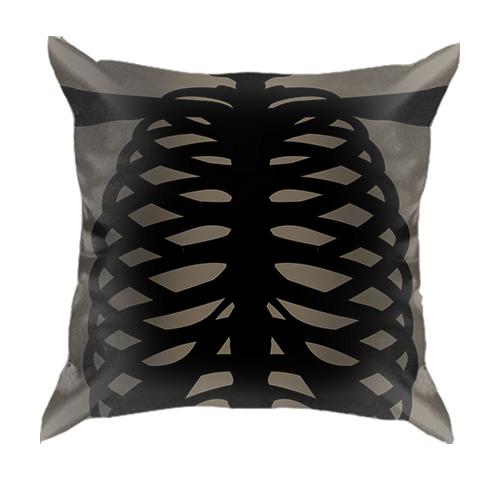 3D подушка з чорним скелетом