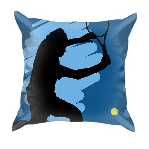3D подушка з синім гравцем в теніс