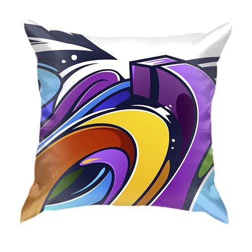 3D подушка с цветной абстракцией