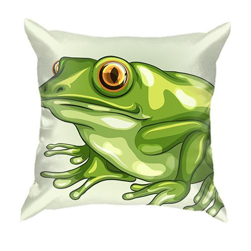 3D подушка с зеленой лягушкой