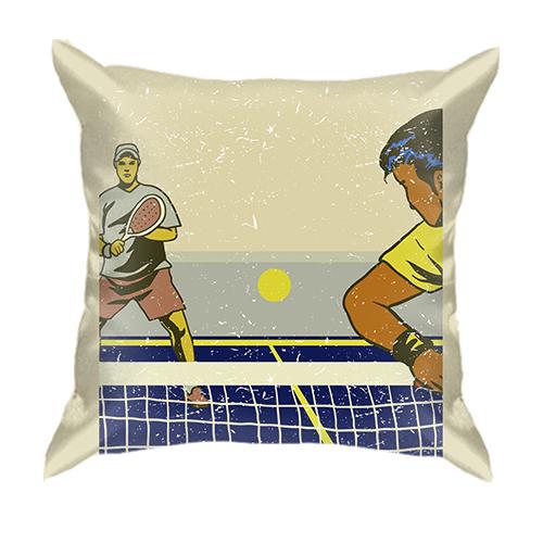 3D подушка з тенісними гравцями і сіткою