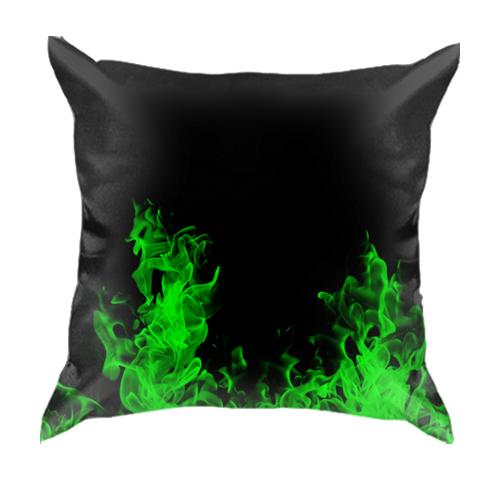 3D подушка Зеленый Огонь