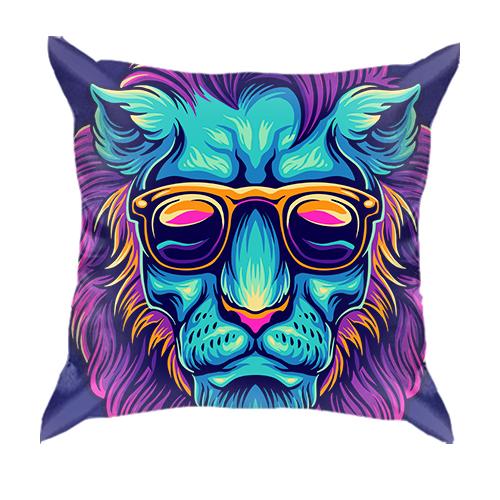 3D подушка Лев в окулярах Арт