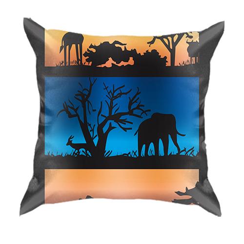 3D подушка Safari Silhouettes