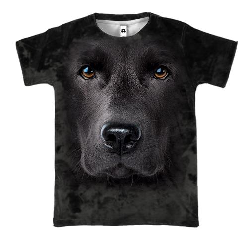 3D футболка с черным Лабрадором