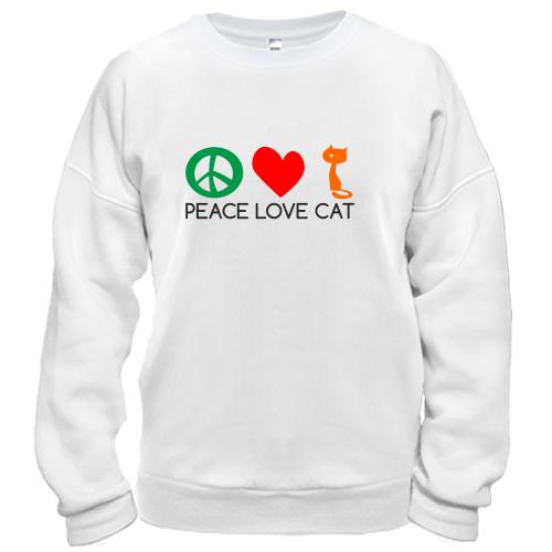 Свитшот peace love cats