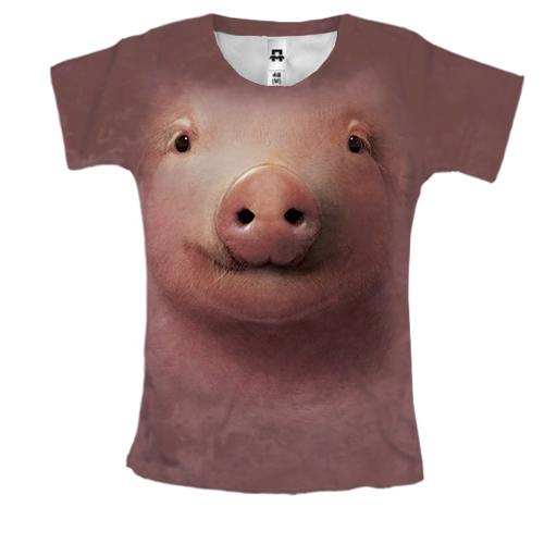 Жіноча 3D футболка зі свинкою