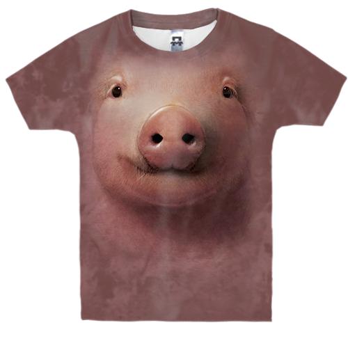 Детская 3D футболка со свинкой