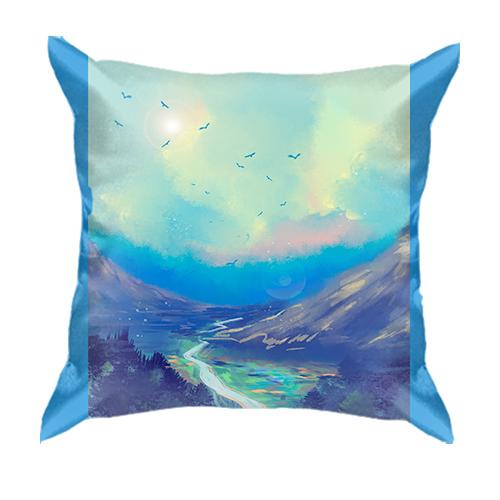 3D подушка Watercolor landscape