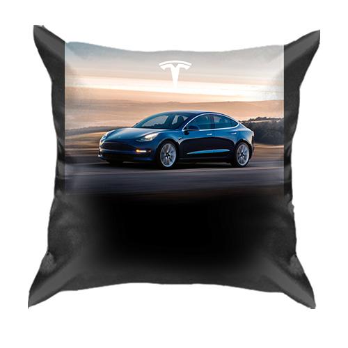 3D подушка Dark blue Tesla