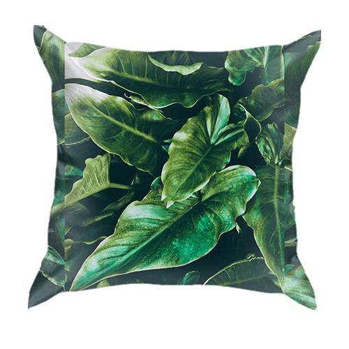 3D подушка Green leaves pattern