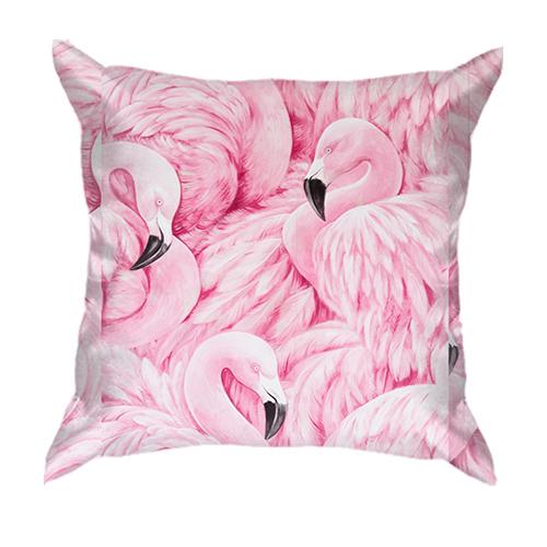 3D подушка Flamingo pattern