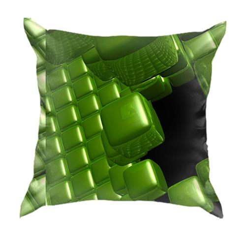 3D подушка Green cubes