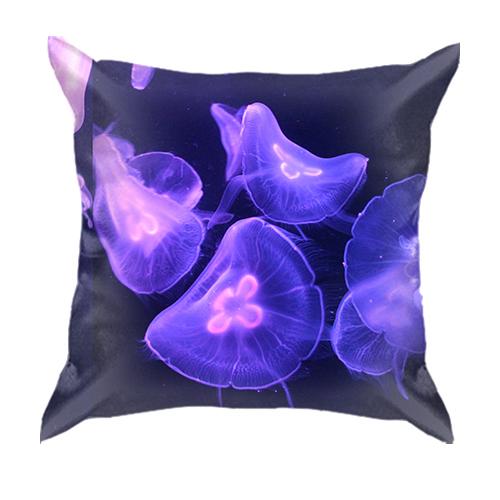 3D подушка Фіолетові медузы