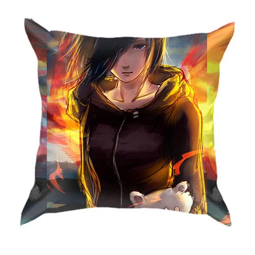 3D подушка Anime girl sunset