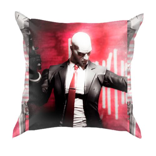 3D подушка Man with pistol on red background