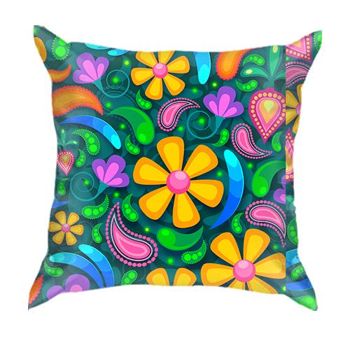 3D подушка Art flowers pattern
