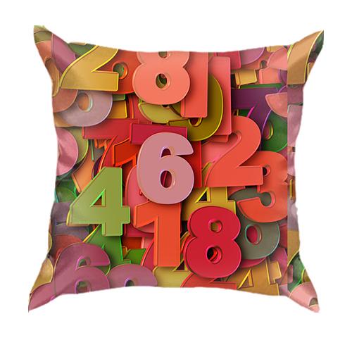 3D подушка Multicolored numbers