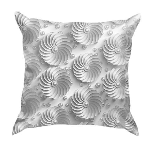 3D подушка Silver abstraction