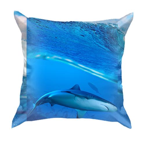 3D подушка Акула в хвилі