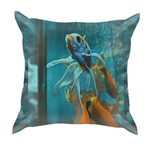 3D подушка золота рибка