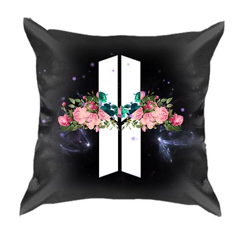 3D подушка BTS з квітами
