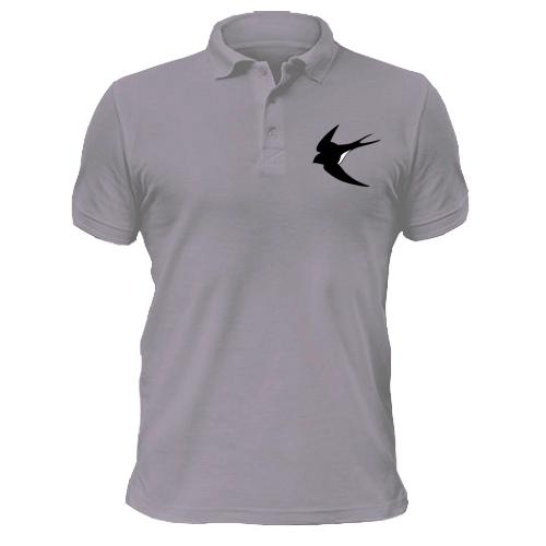 Футболка поло с ласточкой
