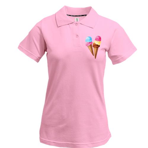Жіноча футболка-поло Sweet Ice Cream