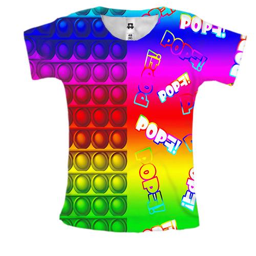 Женская 3D футболка POP it!