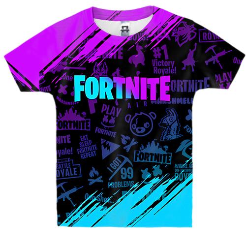 Дитяча 3D футболка Fortnite Purple