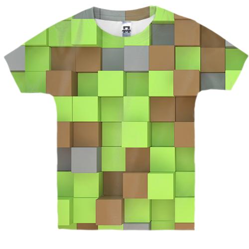 Дитяча 3D футболка Minecraft Cubes
