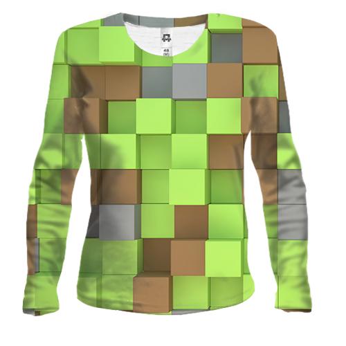 Жіночий 3D лонгслів Minecraft Cubes