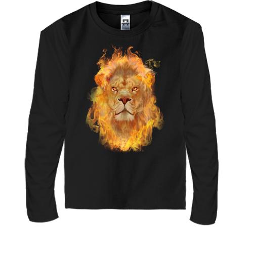 Детская футболка с длинным рукавом Огненный лев