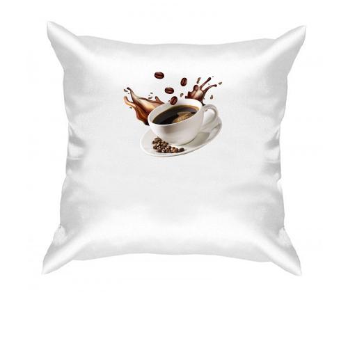Подушка с чашкой кофе