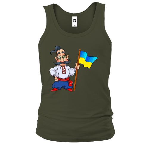 Майка Казак с украинским флагом