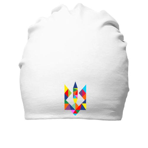 Бавовняна шапка з різнобарвним гербом України