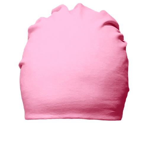 Розовая хлопковая шапка 