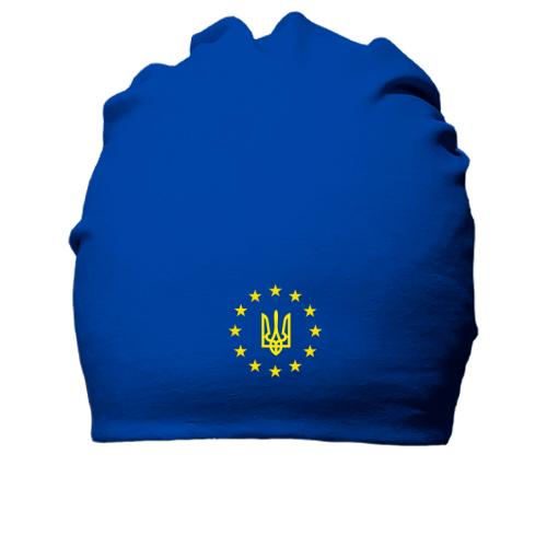 Бавовняна шапка з гербом України - ЄС