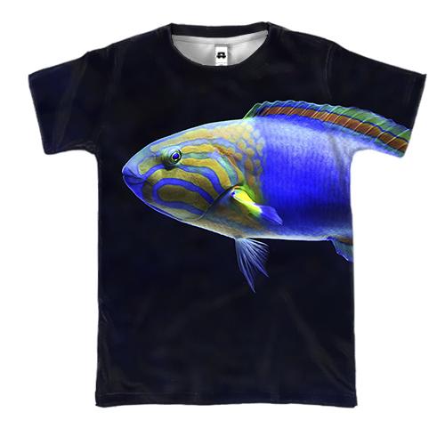 3D футболка с синей рыбкой