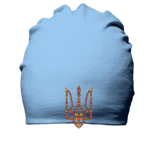 Бавовняна шапка з квітковим гербом України (2)