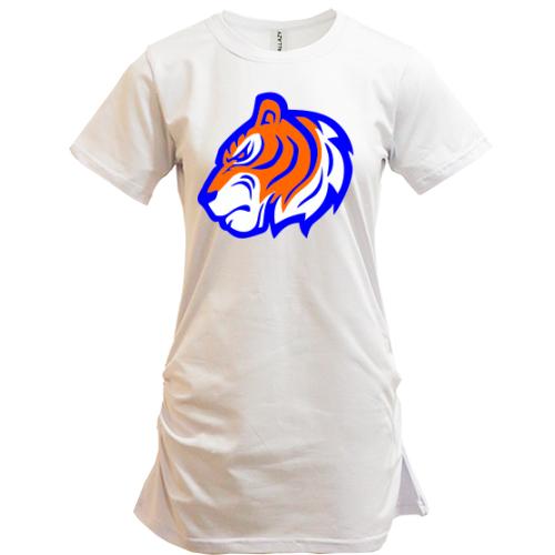 Туника с оранжево-синим силуэтом тигра