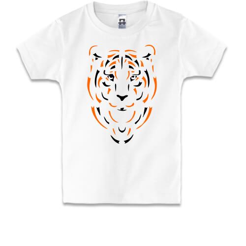 Детская футболка с арт силуэтом тигра