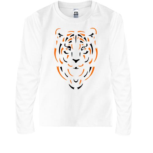 Детская футболка с длинным рукавом с арт силуэтом тигра