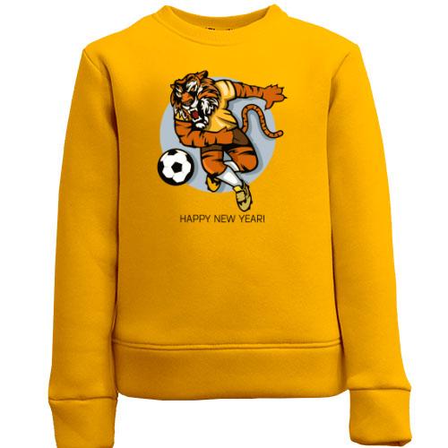 Дитячий світшот з тигром-футболістом