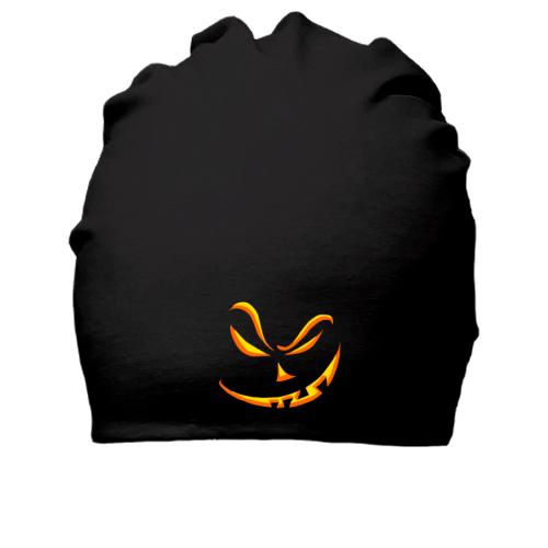 Хлопковая шапка  с улыбкой злой тыквы