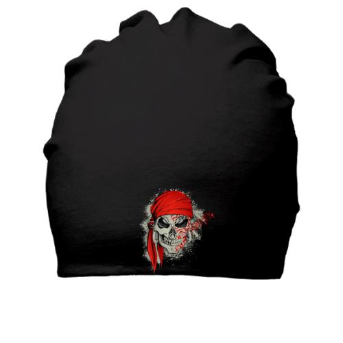 Хлопковая шапка с черепом пирата